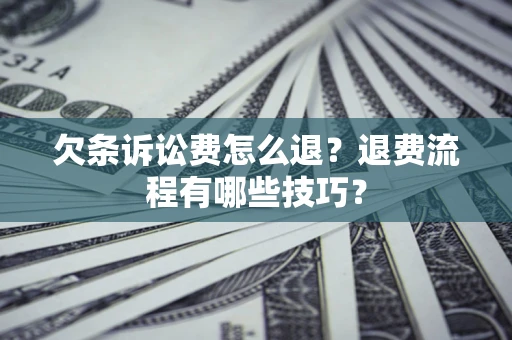北京欠条诉讼费怎么退？退费流程有哪些技巧？